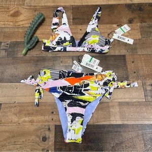 NWT The Bikini Lab Newsflash  Medium Coverage  2 Pc Matcching Bikini Set